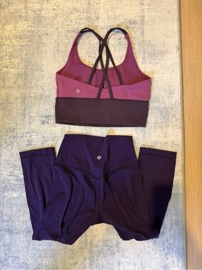 lululemon athletica Women's Two-Tone Purple Sports Bra & Align Leggings